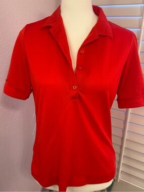 Vintage 1970s Women's Red Short Sleeve Shirt Retro Summer